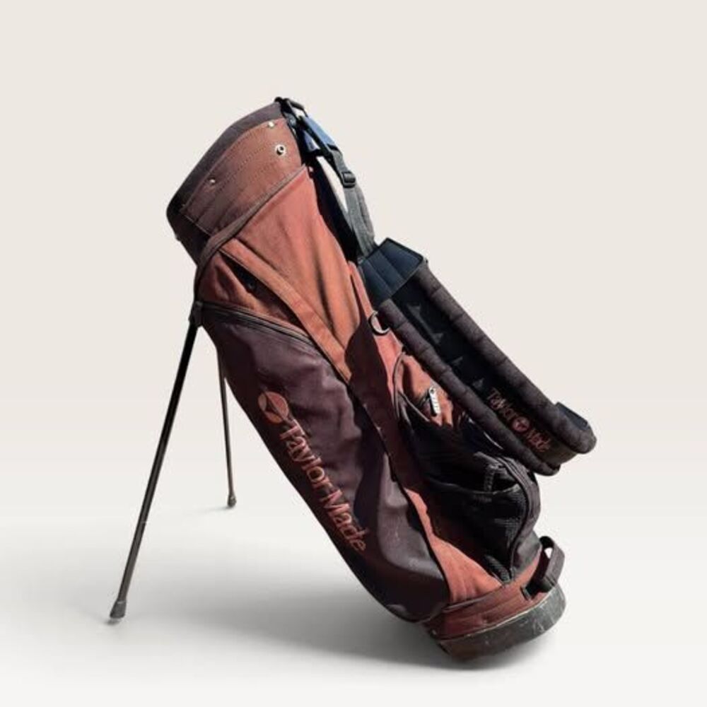 Vintage TaylorMade Brown Golf Stand Bag 4-Way Divider